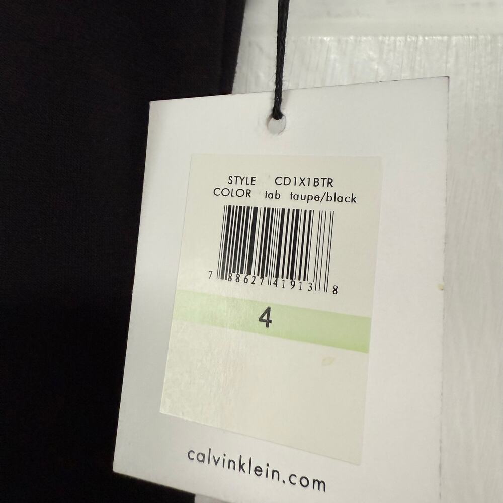 Calvin Klein New Women's Colorblock Taupe/Black Sleeveless Dress Size 4 - Picture 9 of 13